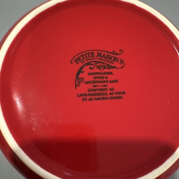 Petite Maison by Wildly Delicious Red Ceramic Brie Baker Casserole Small No Lid - Picture 4 of 6